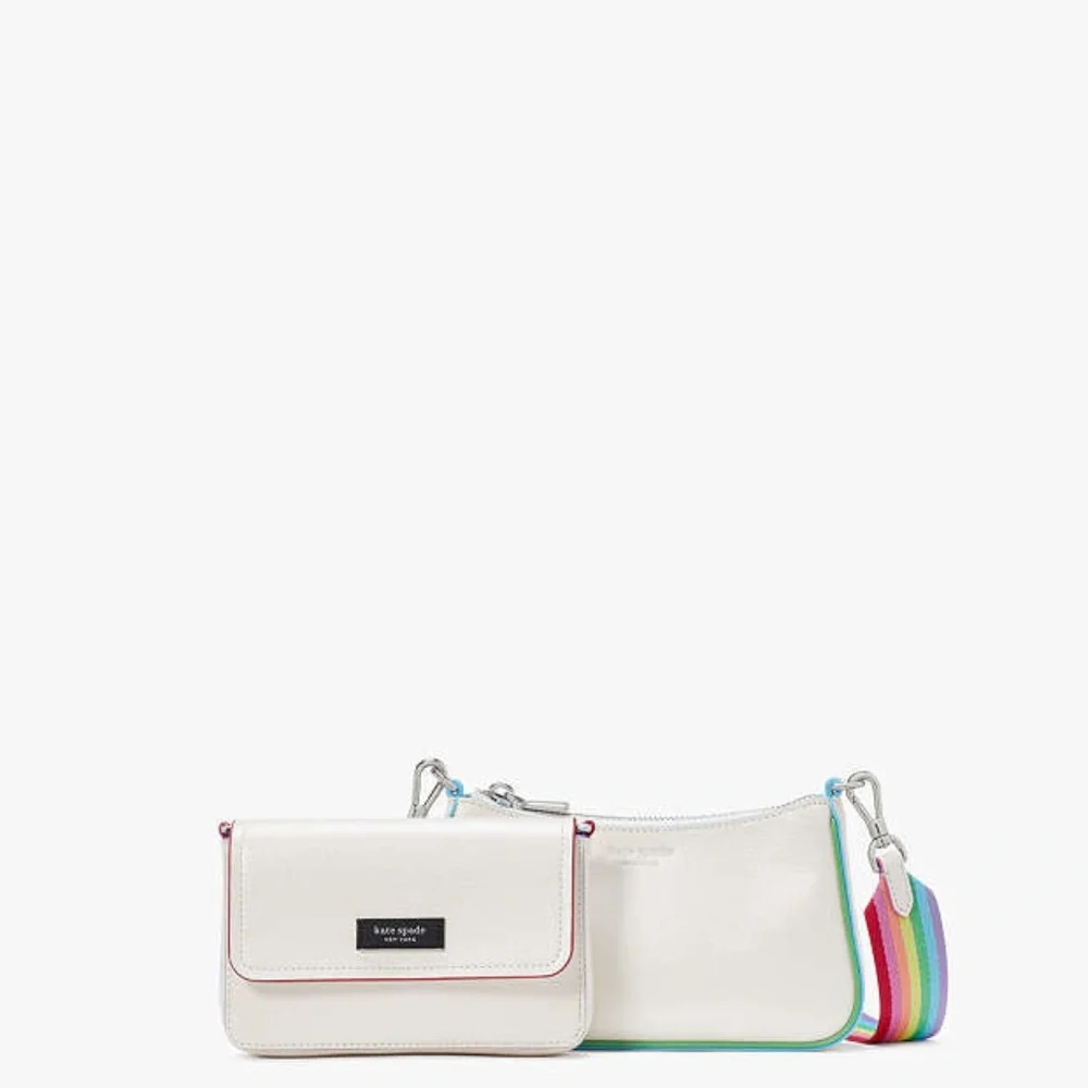 Double Up Rainbow Trim Crossbody - Picture 5 of 7